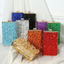 新しいレトロな手作りビーズ刺繍バッグビーズディナーバッグ垂直小さな正方形バッグ宴会ドレスレディースハンドバッグ