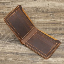メンズ クレイジーホースレザーウォレット 本革財布 カード入れ シンプル レトロ 欧米風