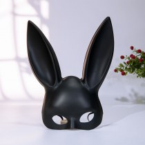 長い耳のウサギの子供をマスクPVCプラスチック特別ハロウィーンフレキシブル平均コード自律的な黒