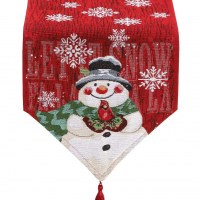 クリスマス テーブル フラグ コットンとリネンの刺繍 クリスマス 雪だるまテーブル フラグ クリスマス テーブル クロスの装飾 お祭りの雰囲気のアレンジメント