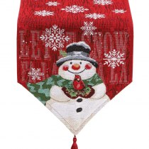 クリスマス テーブル フラグ コットンとリネンの刺繍 クリスマス 雪だるまテーブル フラグ クリスマス テーブル クロスの装飾 お祭りの雰囲気のアレンジメント