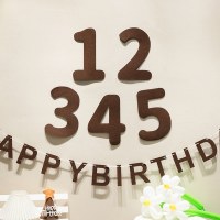 韓国語版イン誕生日プルフラグフェルト布デジタル子供の最初の誕生日パーティードレスプルフラワーアレンジメント装飾