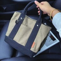 日本製高級キャンバスバッグ 多分割ハンドバッグ レディース 新品日本製 ハンドバッグ トートバッグ