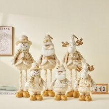 新しいクリスマス装飾格納式サンタクロース立っている雪だるま人形ショッピングモールの窓ホリデーギフトの装飾品