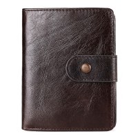 新しい本革メンズ財布オイルワックスプレーン牛革RFID財布