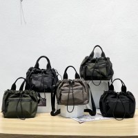 女性用の小さなポータブルバケットバッグ、クロスボーダーテクスチャー防水ナイロン布巾着、多用途カジュアルショルダークロスボディバッグ