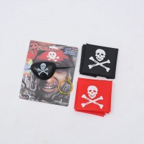 ハロウィン COS キャラクター海賊アイマスクターバンイヤリングセット仮面舞踏会パフォーマンスシミュレーション小道具