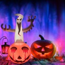 インフレータブルカボチャゴーストハロウィーンテロリスト飾り導かれた明るいアイビーズホリデー中庭装飾クモコウモリ