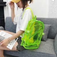 夏防水透明スクールバッグ男性と女性のためのプラスチック PVC ゼリーバッグ大容量のシンプルなバックパック中学生
