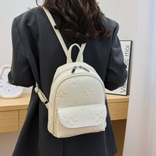 2024 韓国語バージョンファッショナブルなシンプルなエンボス加工 PU バックパック大学生文学旅行スクールバッグトレンディなバックパック