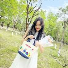 新しいミキスタイルの漫画バッグ、ベビーバッグ、キャンバスポータブル、軽量、コンパクト、大容量のお出かけ用マザー＆ベビーバッグ