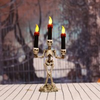 ハロウィーン3頭のスカルキャンドル電子輝く頭蓋