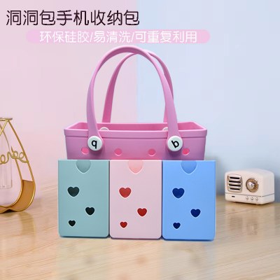 人気のボッグバッグ 携帯電話収納バッグ ビーチバッグ シリコーンアクセサリー 携帯電話ホルダー ホールバッグ