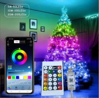 新しい LED ポイントコントロール Bluetooth APP マジックカラーリモコンレザーストリングライトストリングクリスマスツリーホリデーデコレーション