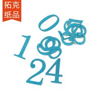 ブルー ピンク グリッター ペーパー ナンバー 0 ～ 9 ケーキ インサート