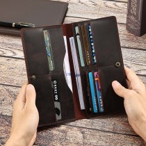 メンズ 本革財布大容量マルチカードスロット長小銭入れレトロ隠しバックル メンズ 財布