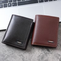 PU円周縦型メンズ財布、シンプルカジュアルメンズ小銭入れ、メンズショートウォレット