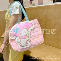 2024 新かわいい漫画ダウン布ハンドバッグガーリーハート甘い大容量ショルダーバッグギフトバッグ