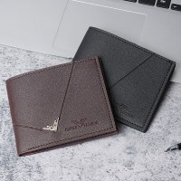新しいメンズ財布、メンズショートウォレット、若い男性のシンプルでファッショナブルなマルチカードスロットライチパターンの水平スタイルのスプライシングウォレット