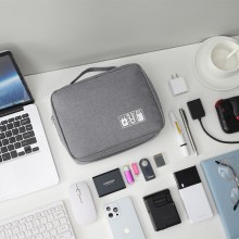 Paimeng ヘッドフォンデジタルバッグオーガナイザー収納袋パワーバンク電源多機能データケーブル収納袋