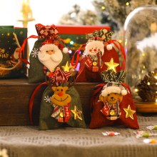新しいクリスマス装飾漫画かわいい三次元人形ヘッドギフトバッグアップルバッグビスケットバンドルポケット