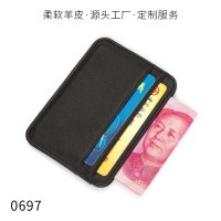 シープスキン超薄型ミニカードホルダーソフトレザー軽量銀行カードホルダー小さな小銭入れ本革クリエイティブシンプルなカードバッグ