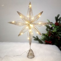 八芒星 LED発光ツリー トップスター クリスマスツリー トップスター アイアン 五芒星 八芒星 オーナメント