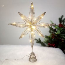 八芒星 LED発光ツリー トップスター クリスマスツリー トップスター アイアン 五芒星 八芒星 オーナメント