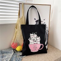 トレンディで多用途な漫画の縦型プリントキャンバスバッグ