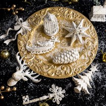 ハイエンドのクリスマス装飾ホワイトゴールドスター松ぼっくりクリスマスツリーペンダントクリスマスボールペンダント