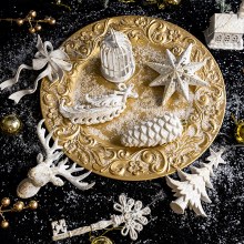 ハイエンドのクリスマス装飾ホワイトゴールドスター松ぼっくりクリスマスツリーペンダントクリスマスボールペンダント