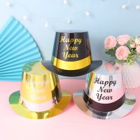 大晦日パーティー装飾紙雰囲気帽子新年カーニバルパーティーフェスティバルホットスタンピングトッパーブラックマジック帽子卸売