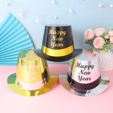 大晦日パーティー装飾紙雰囲気帽子新年カーニバルパーティーフェスティバルホットスタンピングトッパーブラックマジック帽子卸売