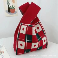 結婚式のお土産ニットバッグ赤お祝いウェディングギフト花嫁介添人ハンドバッグ手持ちシュガーバッグ結婚式の言葉