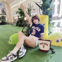 MLB バケットバッグ ニューレター バケットバッグ カレッジスタイル キャンバス ワンショルダー クロスボディバッグ NY レトロ 大容量 クロスボディバッグ