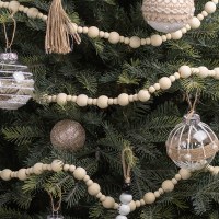 クリスマス木製ビーズストリングクリスマスツリー工芸品ペンダントチェーン DIY ホームデコレーション