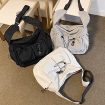 ワークスタイルクロスボディバッグ女性用トレンディブランド日本イン無地シンプル大容量学生カジュアルショルダーメッセンジャーバッグ女性用
