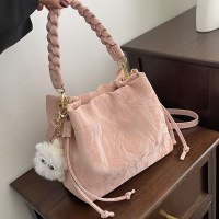 デザインセンス、女性用ニッチピンクバッグ、2024年新作多用途クロスボディバッグ、ファッションハンドバッグ、バケットバッグ