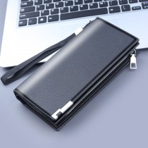 ジッパーハンドバッグ、メンズトレンド ブランド 、メンズ携帯電話バッグ、大容量ビジネス長財布、シンプルなメンズカジュアルクラッチバッグ