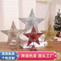 ツリートップスター スパークリングアイアン 五芒星ランプ クリスマス飾り ギフト プレゼント クリスマスツリー飾り ペンダント ペンダント