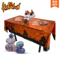2024 ハロウィンパーティー装飾テーブルクロスホラーパーティー用品コウモリカボチャ使い捨て耐油テーブルクロス