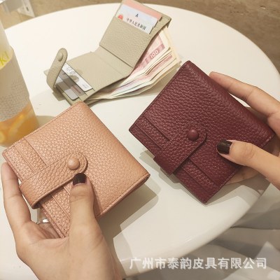 第一層牛革財布、カードホルダー、超薄型ミニシンプルジッパーコインバッグ、 かわいい 韓国風本革