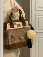 大容量刺繍ハンドバッグ 2024 新しい文学オックスフォード布ショルダーバッグ学生クロスボディバッグ