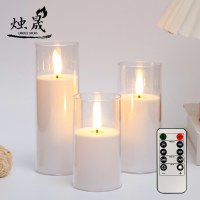 アクリル雰囲気LED電子キャンドルフラッシュデコレーションロマンチックな誕生日パーティーリトルナイトライトリモートシナリオ