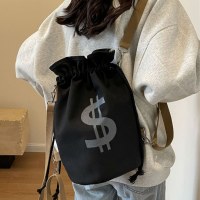 大容量キャンバスレディースバッグ 2024 夏の新しいスタイルの通勤カジュアルマネーバッグバックパッククロスボディバケットバッグ
