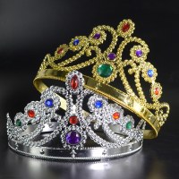 クラウンパーティープリンセスヘッドセプターコスプレキングティアラクラウンサークルパーティー装飾ヘッドバンド女王小道具