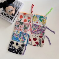 日本の対照的な色のロープ口紅バッグ女性の化粧品バッグポータブル小銭入れ洗浄収納袋