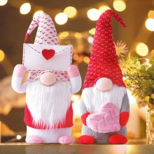 愛の封筒ルドルフバレンタインデーギフト人形顔のない人形クリスマス装飾飾りドワーフ人形