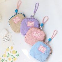 韓国スタイルの学生の新鮮でかわいい生理用ナプキン収納袋ポータブル小さなジッパーストラップ小銭入れ小さくて多用途