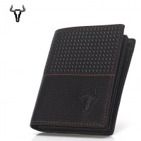 有名な職人の革製品メンズ本革財布型押し複数のカードスロットカードホルダー第一層牛革ショートメンズ財布